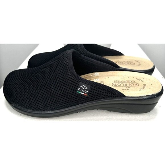 Fly Flot Slip On Shoes Clog Fabric Mesh Upper Leather Inner Black EU 39 US 8 - Picture 3 of 14